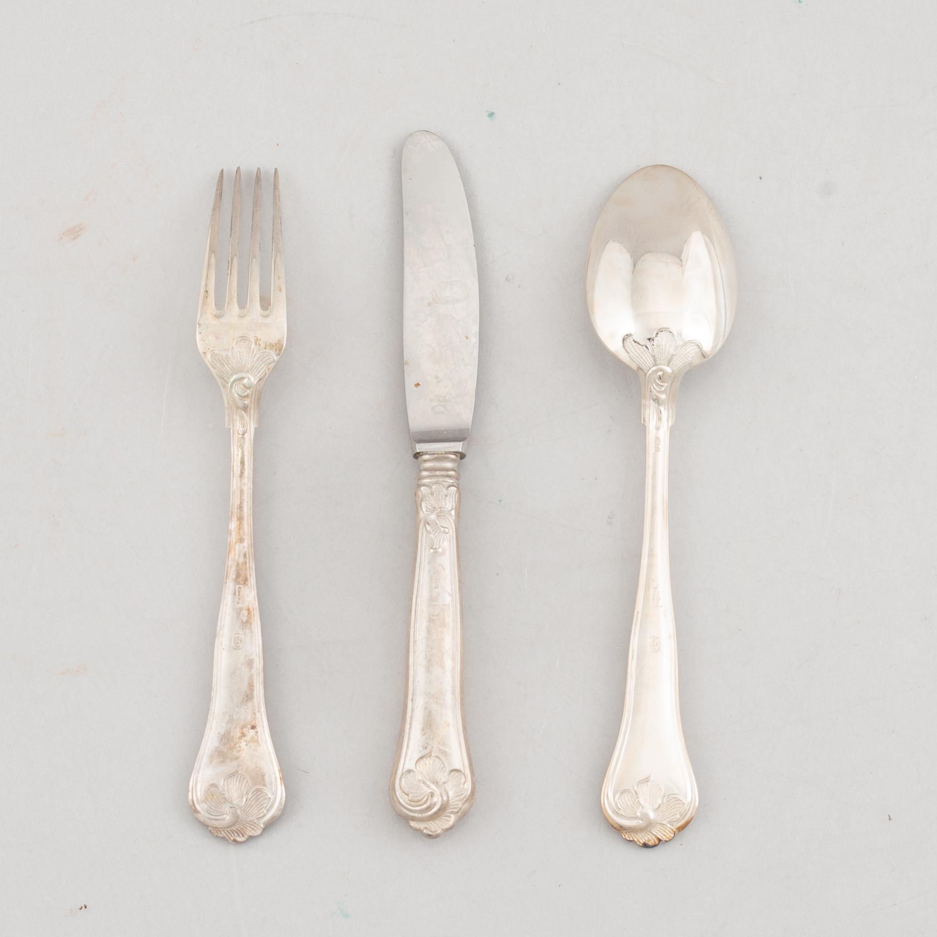 A 34-piece silver culery, model 'Saxon', Cohr, Denmark.