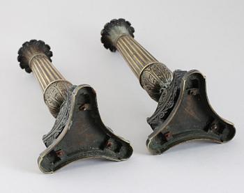 LAMPFÖTTER, 2 st, senempire, 1800-talets första hälft.