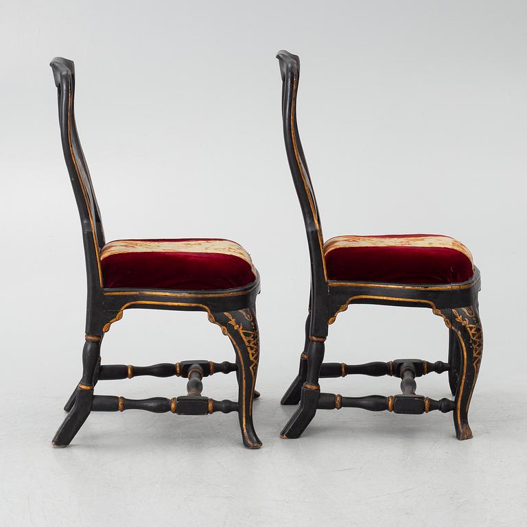 Stolar ett par, senbarock, 1700-tal.