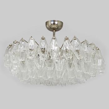 Carlo Scarpa, A1960s 'Polyhedra' chandelier for Venini Murano Italy.