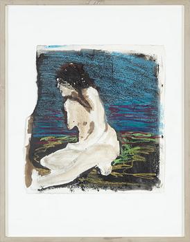 Hans Wigert, mixed media on paper, signed.