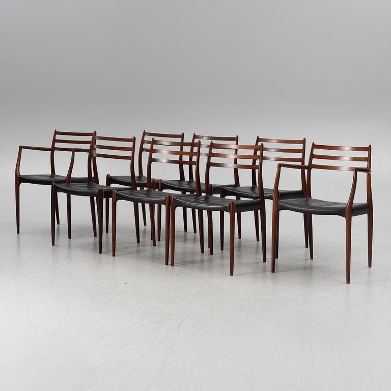 Niels Otto Møller, a nine-piece dining suite, JL Møller, Denmark, 1965.