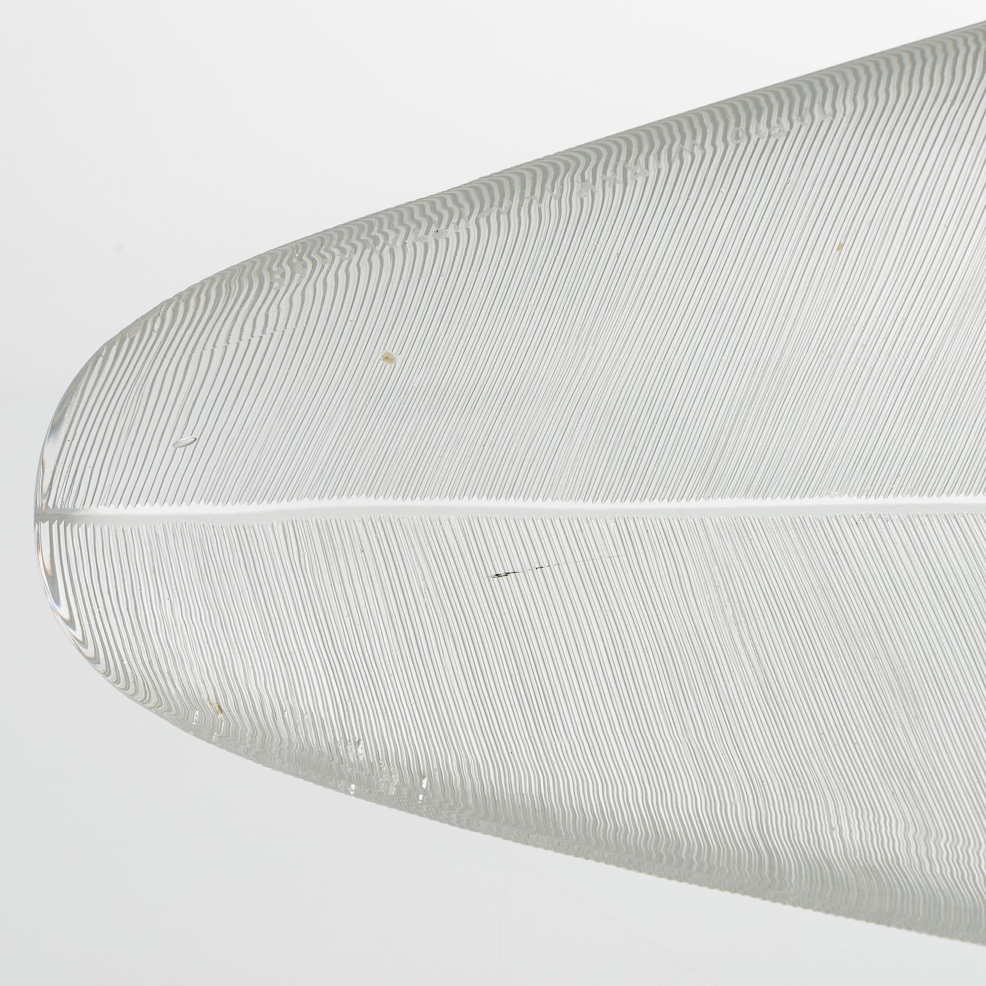 Tapio Wirkkala, a '3869' art object 'Feather' signed Tapio Wirkkala Iittala -55.