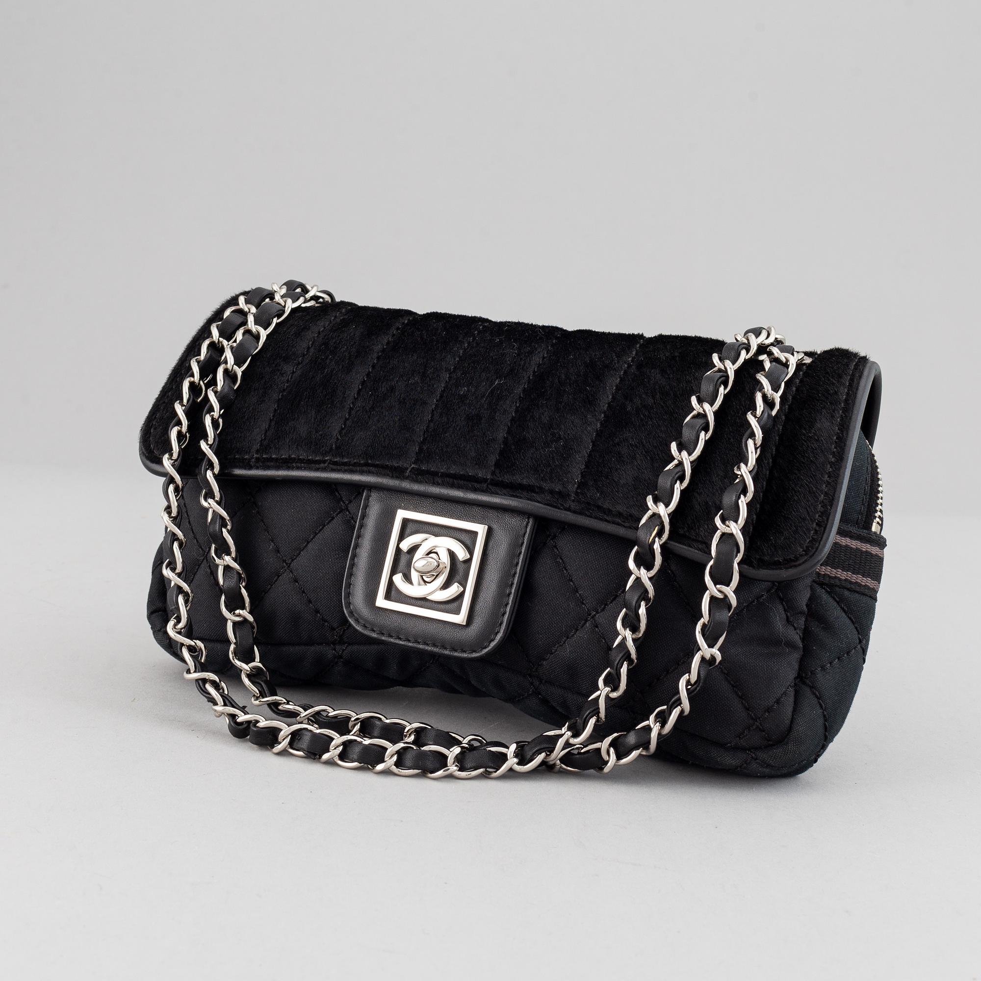 Chanel, a canvas and pony hair handbag, 2005-06.