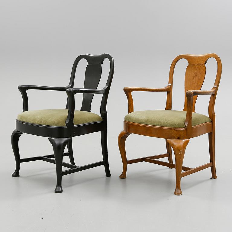 KARMSTOLAR, 2 st, rokokostil, 1900-talets första hälft.