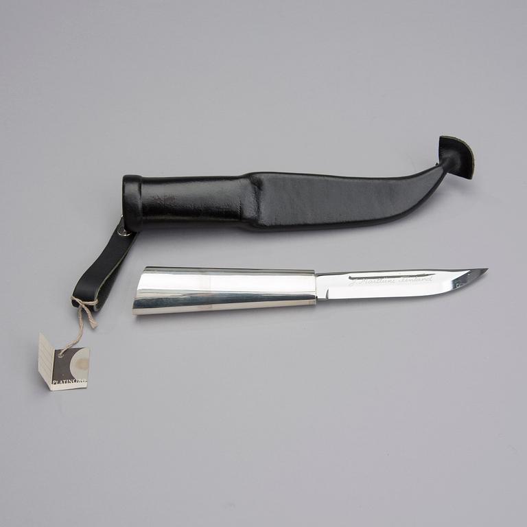 PEKKA PIEKÄINEN, PUUKKO-KNIV, Marttiini, skaft i silver, stämplad 1999.