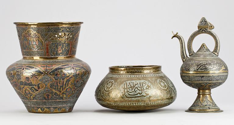 PARTI PERSISKT, 3 delar, mässing, 1800/1900-tal.