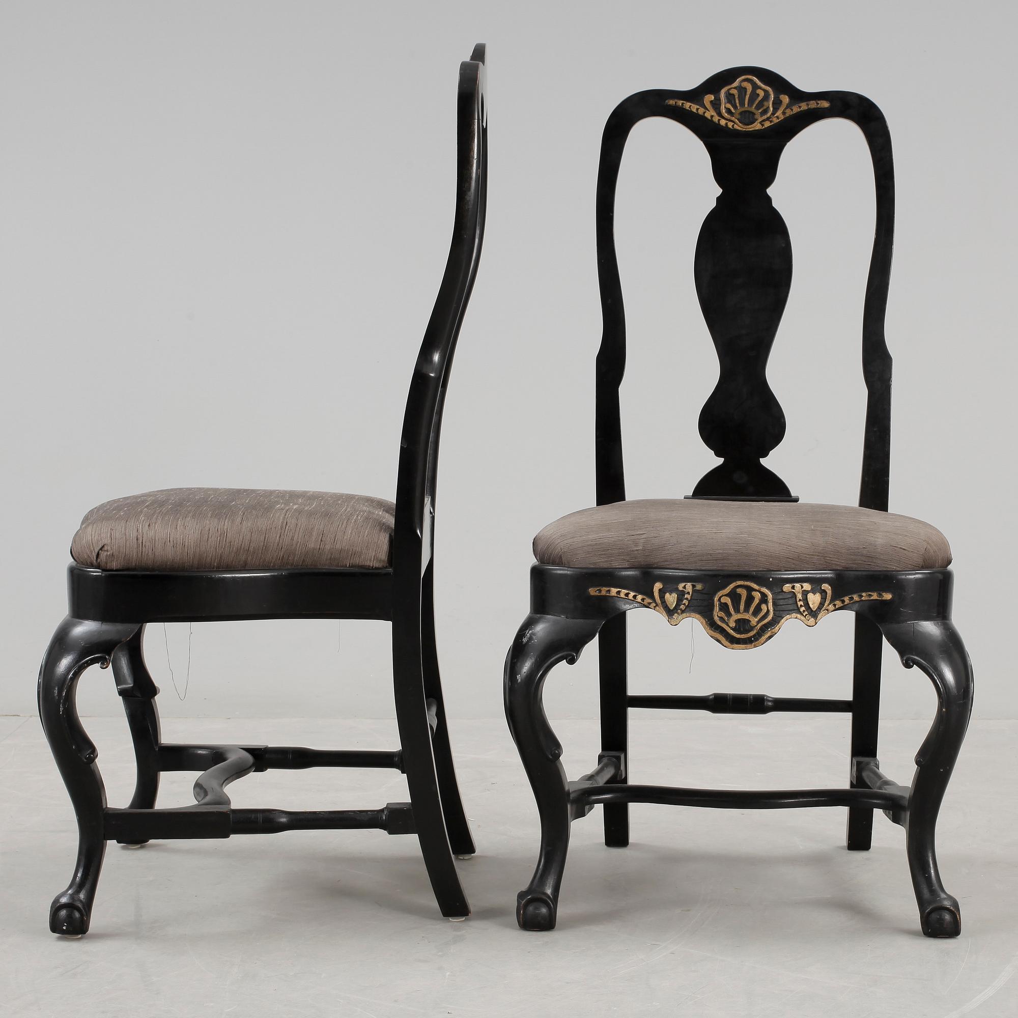 STOLAR, ett par, senbarock/rokoko, 1700-tal.