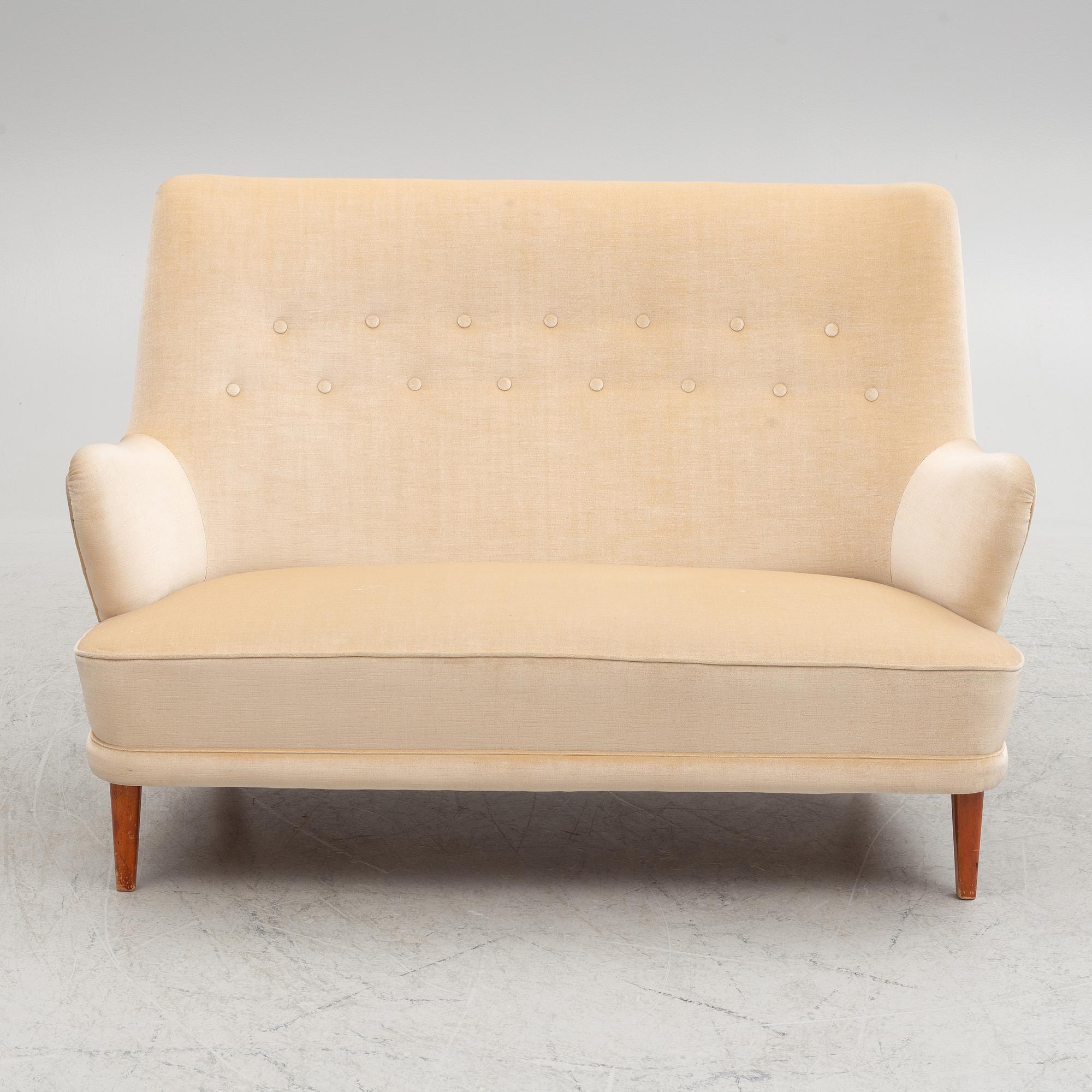 Carl Malmsten, sofa, Samsas, second half of the 20th century.