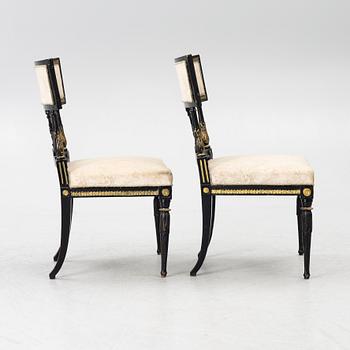 Stolar, ett par, sengustavianska, Stockholm, omkring år 1800.