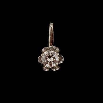 HÄNGE, 14k vitguld med briljantslipad diamant ca 0.3 ct, 1900-talets andra hälft. Vikt 0,5 g.