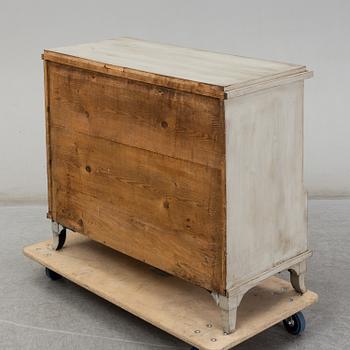A painted chest of drawers, late 19th Century.