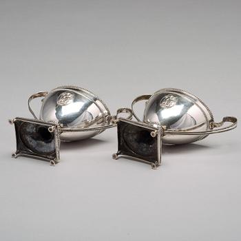 Johan Fagerberg, sockerskålar ett par, silver, Karlskrona 1789. Gustavianska.