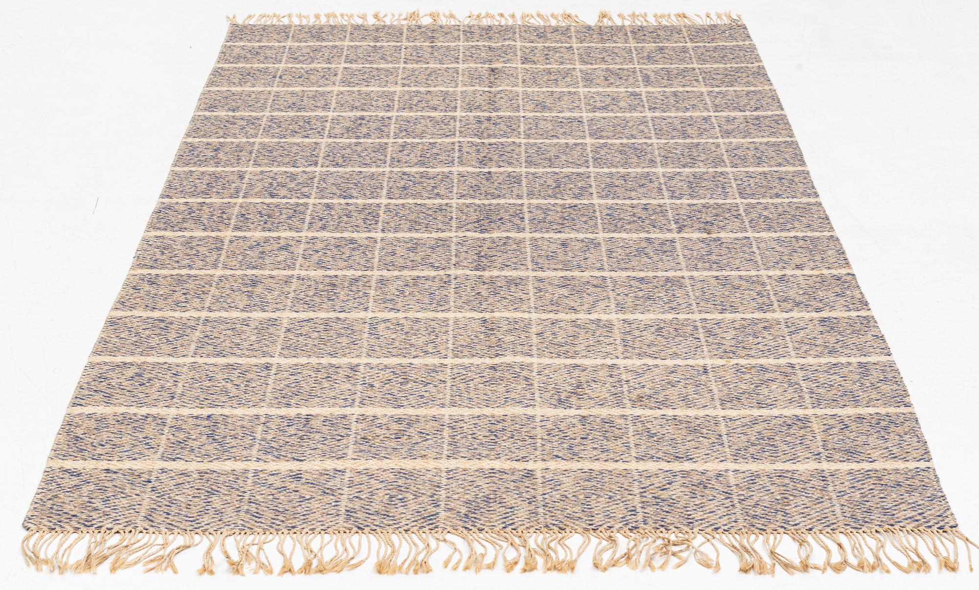 A flat weave carpet Bergå wool spinning mill, Stora Skedvi, c 245 x 140 cm.