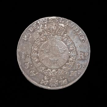 MYNT 2 st: Fredrik I riksdaler 1748 Samt Gustav III riksdaler 1776.