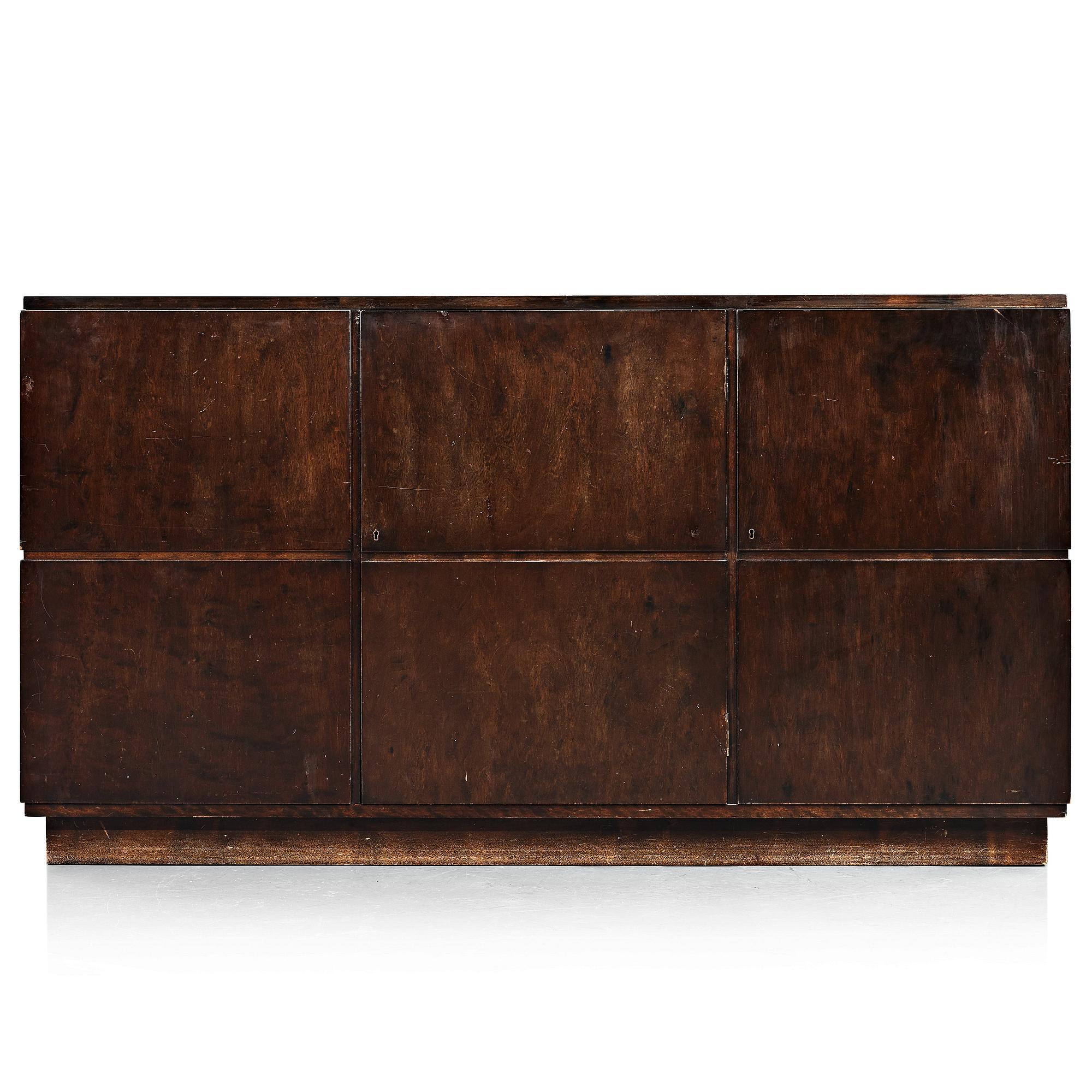 Axel Einar Hjorth, a darkly stained birch sideboard,"Typenko", Nordiska Kompaniet, Sweden 1932.