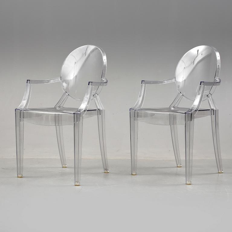 KARMSTOLAR, ett par, "Louis Ghost", Philippe Starck för Kartell.