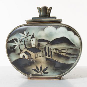 Gunnar Nylund, a 'Flambé' lidded vase, Rörstrand.