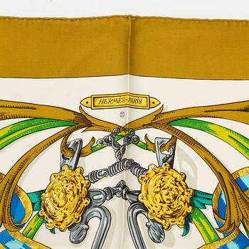 Hermès, two twill silk scarves.