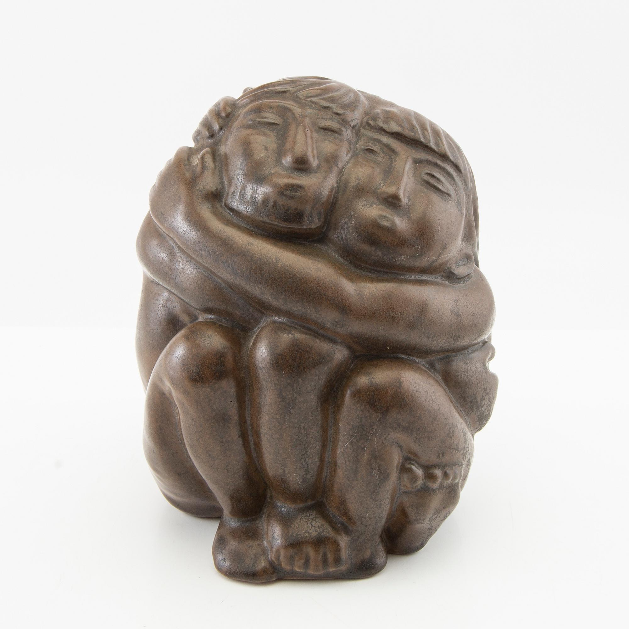 Åke Holm, skulptur signerad stengods.