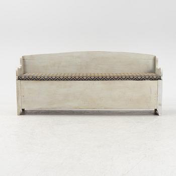 A painted bench, 19th Century.