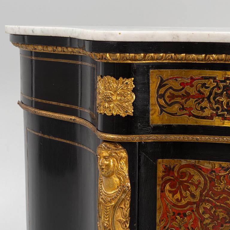 A Louis XIV-style marquetry cabinet, late 19th century.
