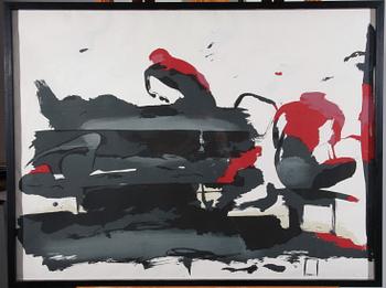 LINDELL, LAGE. Färgserigrafi. Sign samt numr 8/52. Medföljande tryck med dedikation.