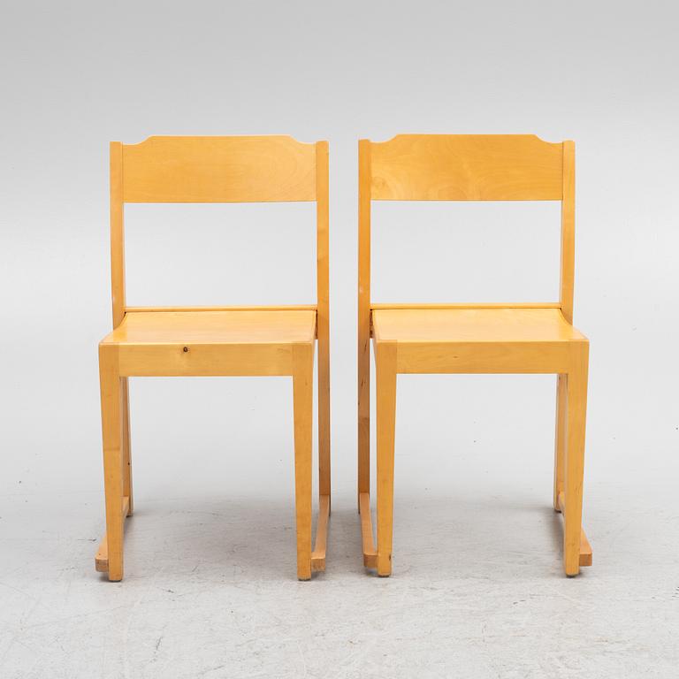 Sven Markelius, six chairs, "The Orchestra Chair".