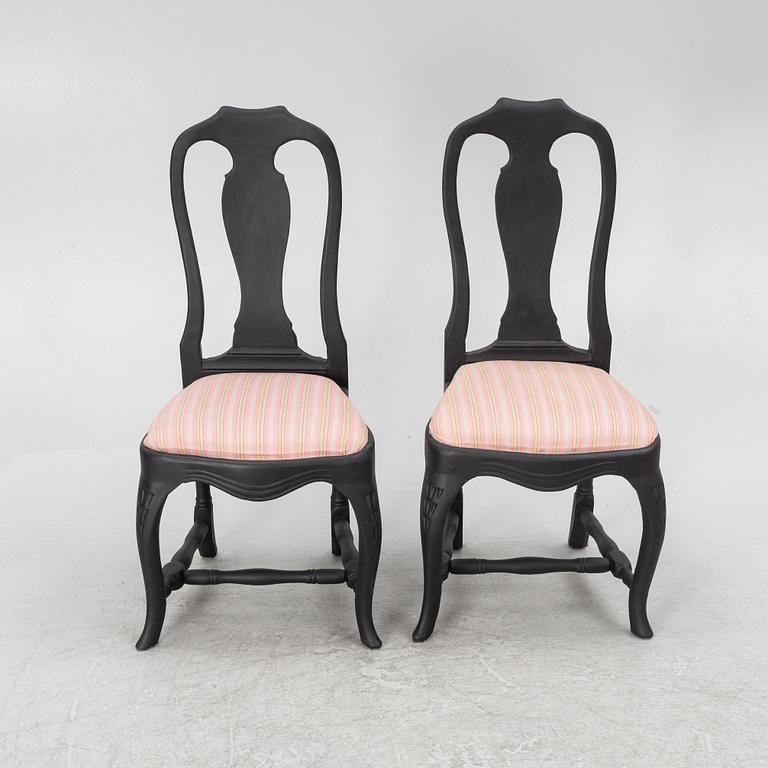 A pair of rococo chairs, mid 18th century.