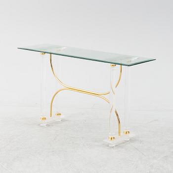 A glass console table, probably Italy.