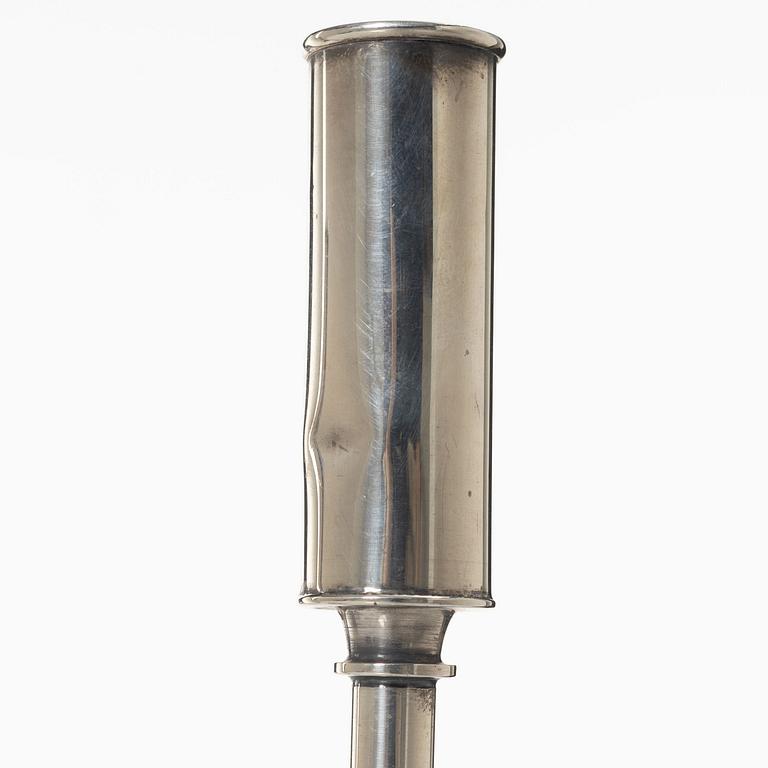 A pair of Swedish silver candlesticks, marks of Tore Eldh, K&EC, Gothenburg 1965-1967.