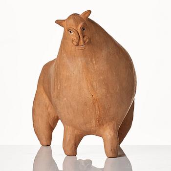 Erik Höglund, a terracotta sculpture of a bull, Sweden, signed and dated -55.