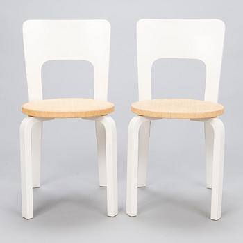 ALVAR AALTO, A set of 4 '66' chairs for Artek, Finland.