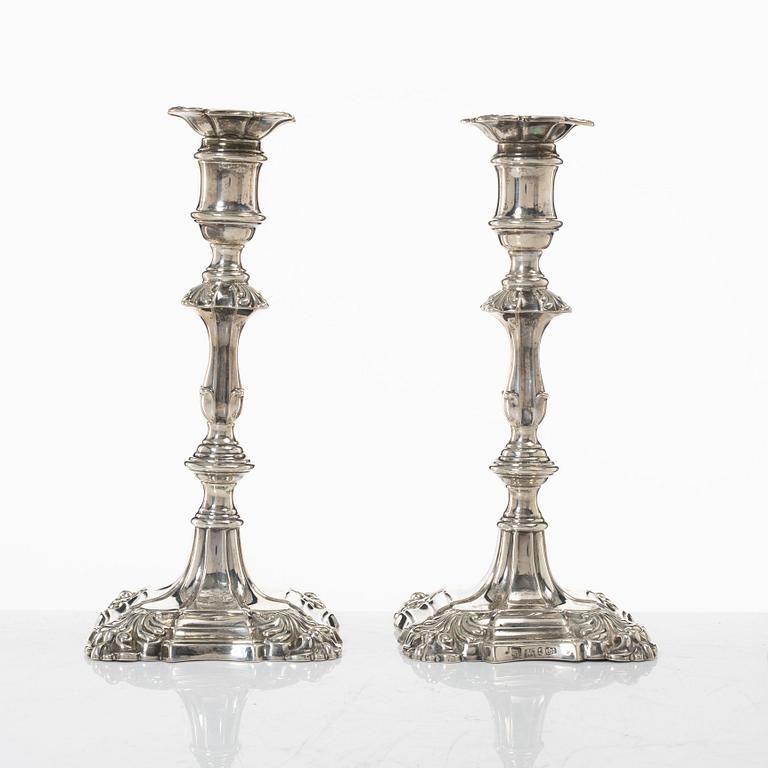 Candelsticks, a pair, silver, Sheffield 1833-34, mark of possibly Henry Wilkinson & Co.