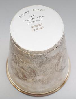 BÄGARE, silver, WA Bolin, Stockholm 1950. Vikt ca 466 gram.