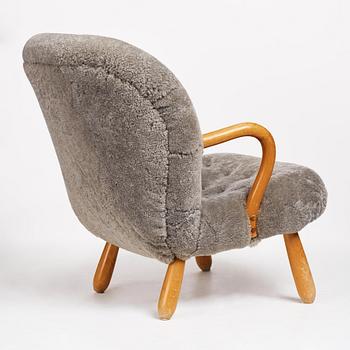 Swedish Modern, fåtölj "Clam Chair" / "Musling", Sune Johanssons Möbelfabrik i Nässjö. 1940-50-tal.