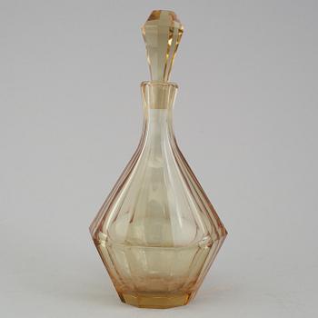 COCKTAILGLAS OCH KARAFF, 7 delar, glas, Trelleborg Glasbruk, 1900-talets mitt.