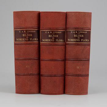 BÖCKER, 3 volymer, "Bilder ur Nordens Flora", C. A. M. Lindman, Wahlström & Widstrand, Stockholm 1922-1926.