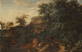 Figures in a landscape.