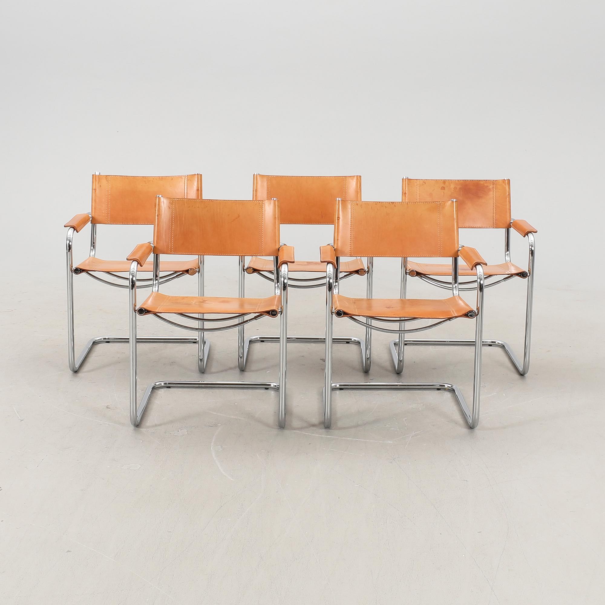 Karmstolar 5 st Italien sent 1900-tal.