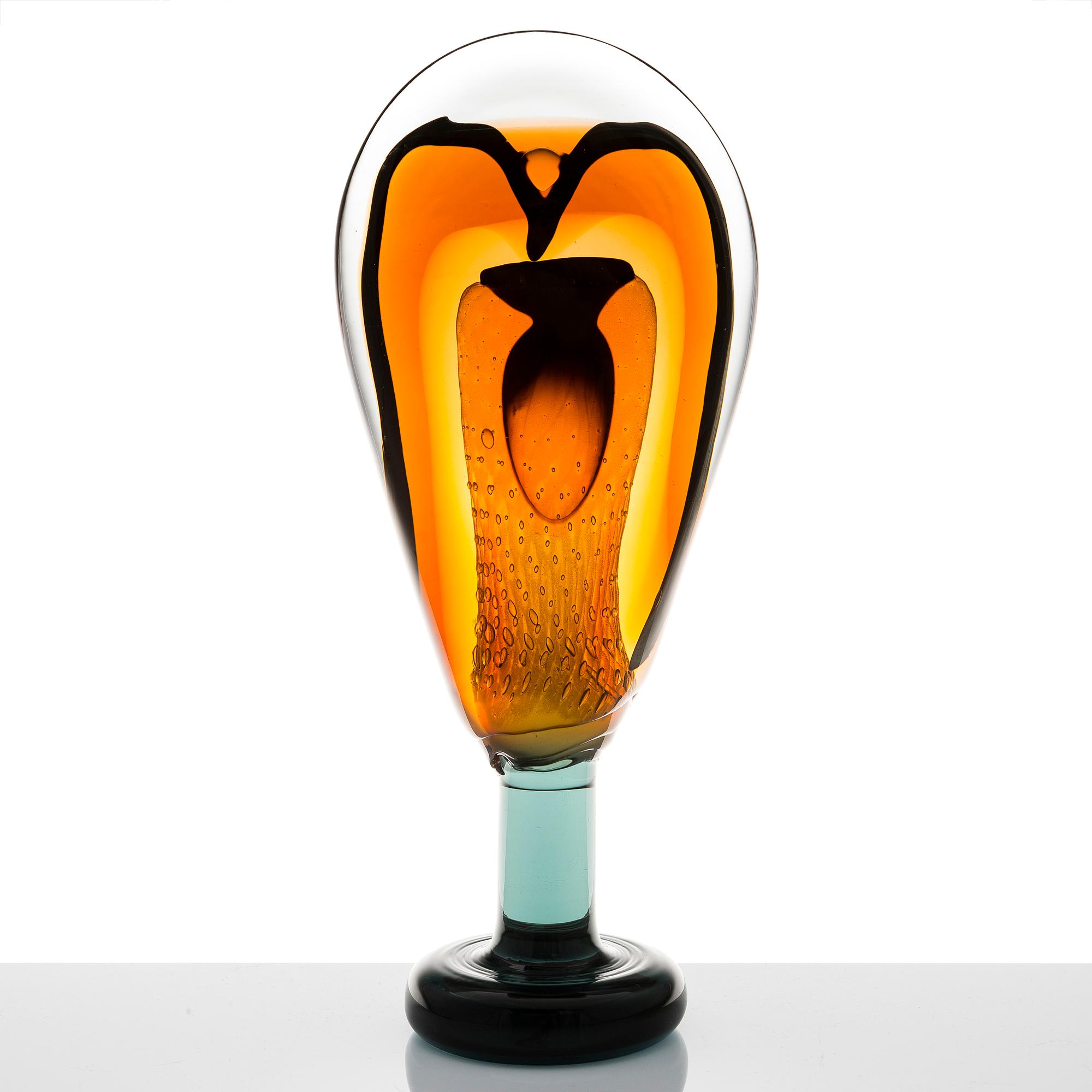 OIVA TOIKKA, GLASSKULPTUR, "Lollipop", signerad Oiva Toikka, Nuutajärvi 2008, 31/100.