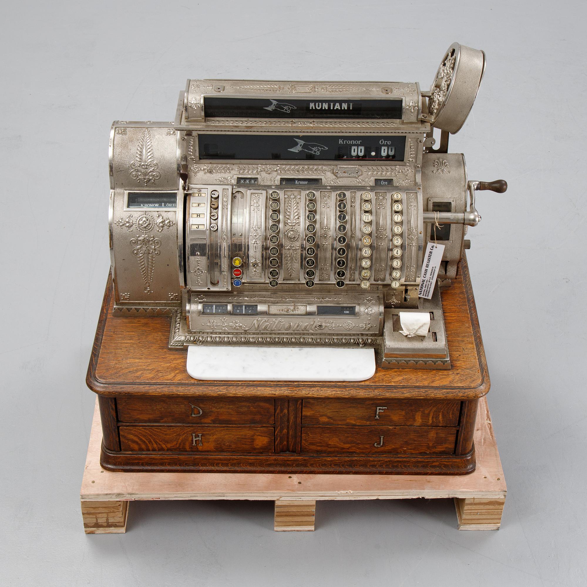 A 'National' cash register from USA, early 20th Century.