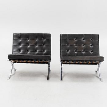 Ludwig Mies van der Rohe, a pair 'Barcelona' chairs for Knoll International, 1960's.