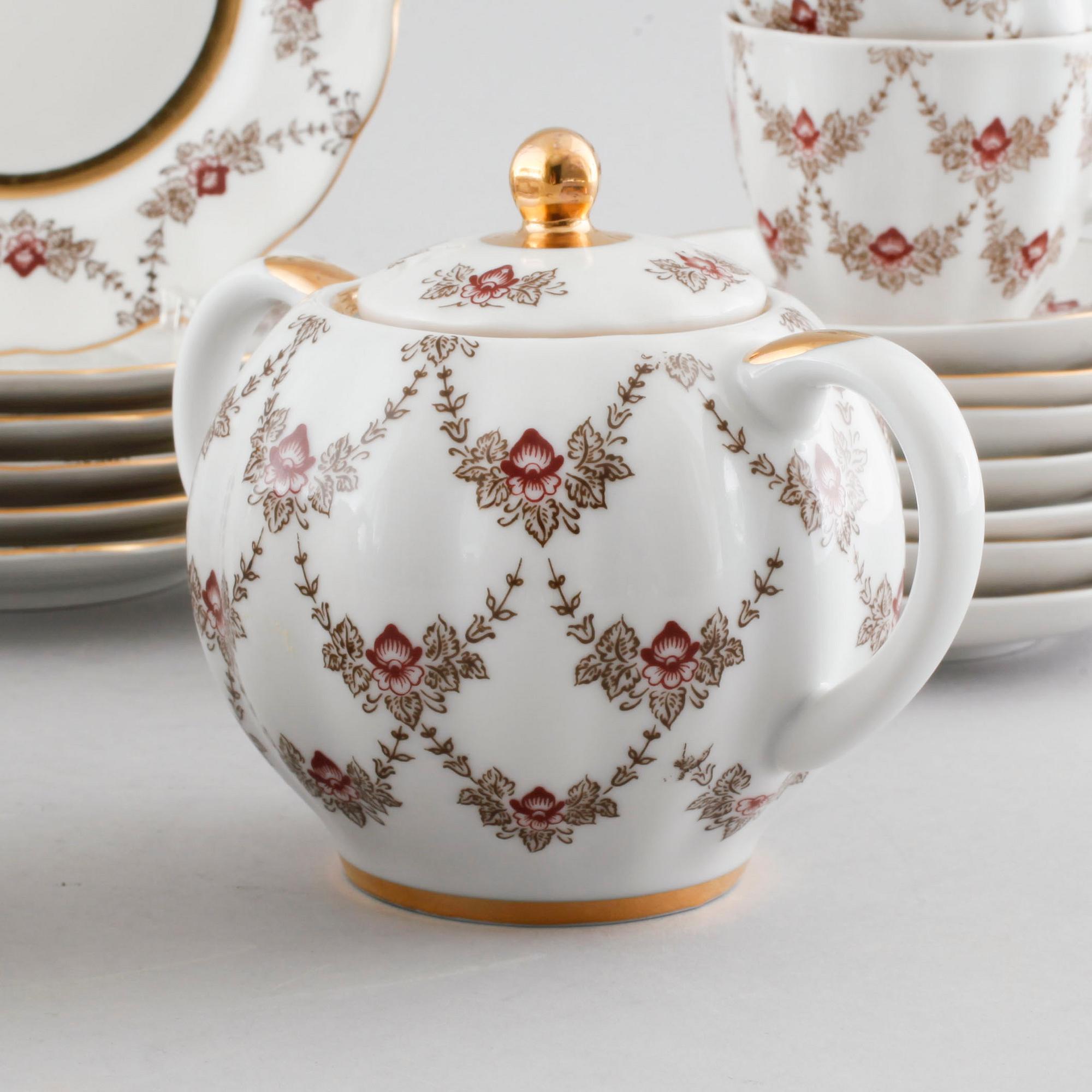 14 pcs tableware by Lomonosov, second half of the 20th century.