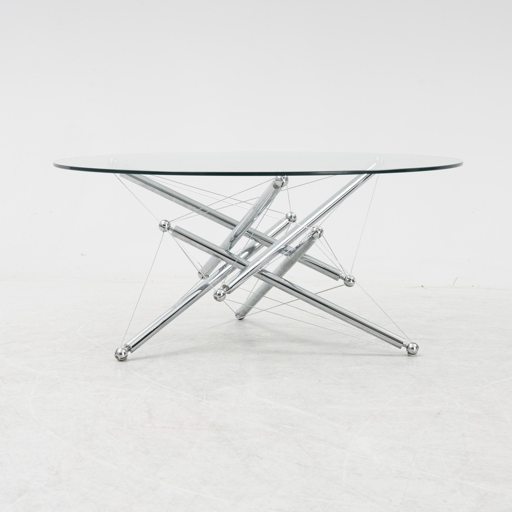 A model 713 glass coffee table by Theodore Waddell for Cassina