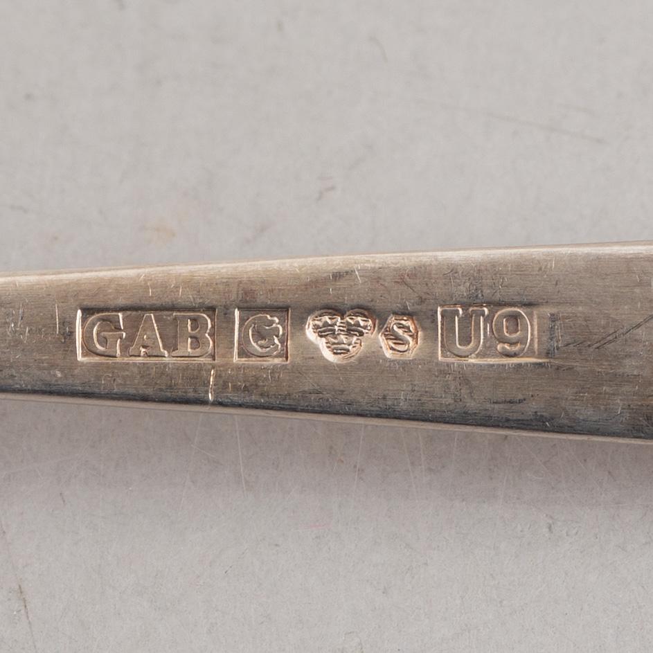 Jacob Ängman, a 60-piece silver cutlery service, 'Rosenholm', GAB, Stockholm/Eskilstuna, 1958-82.