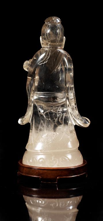 A rock chrystal figure of Shoulau, late Qing dynasty.