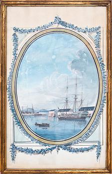 OKÄND KONSTNÄR, akvarell. 17/1800-tal.