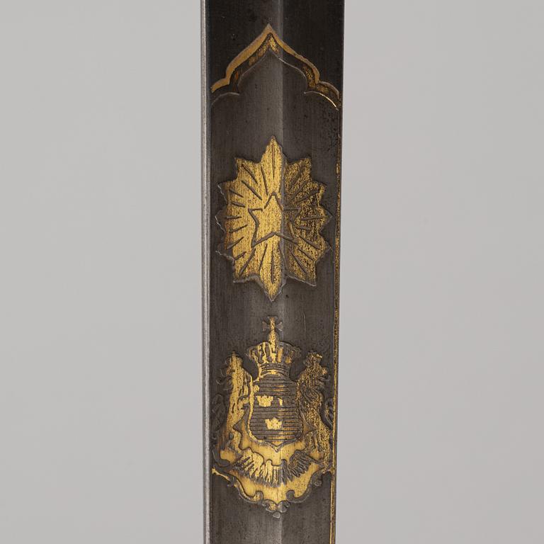 Saber, Swedish, second half of the 19th century, with scabbard.