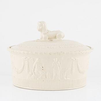 A creamware pâté tureen, Empire, presumably Rörstrand, Sweden.